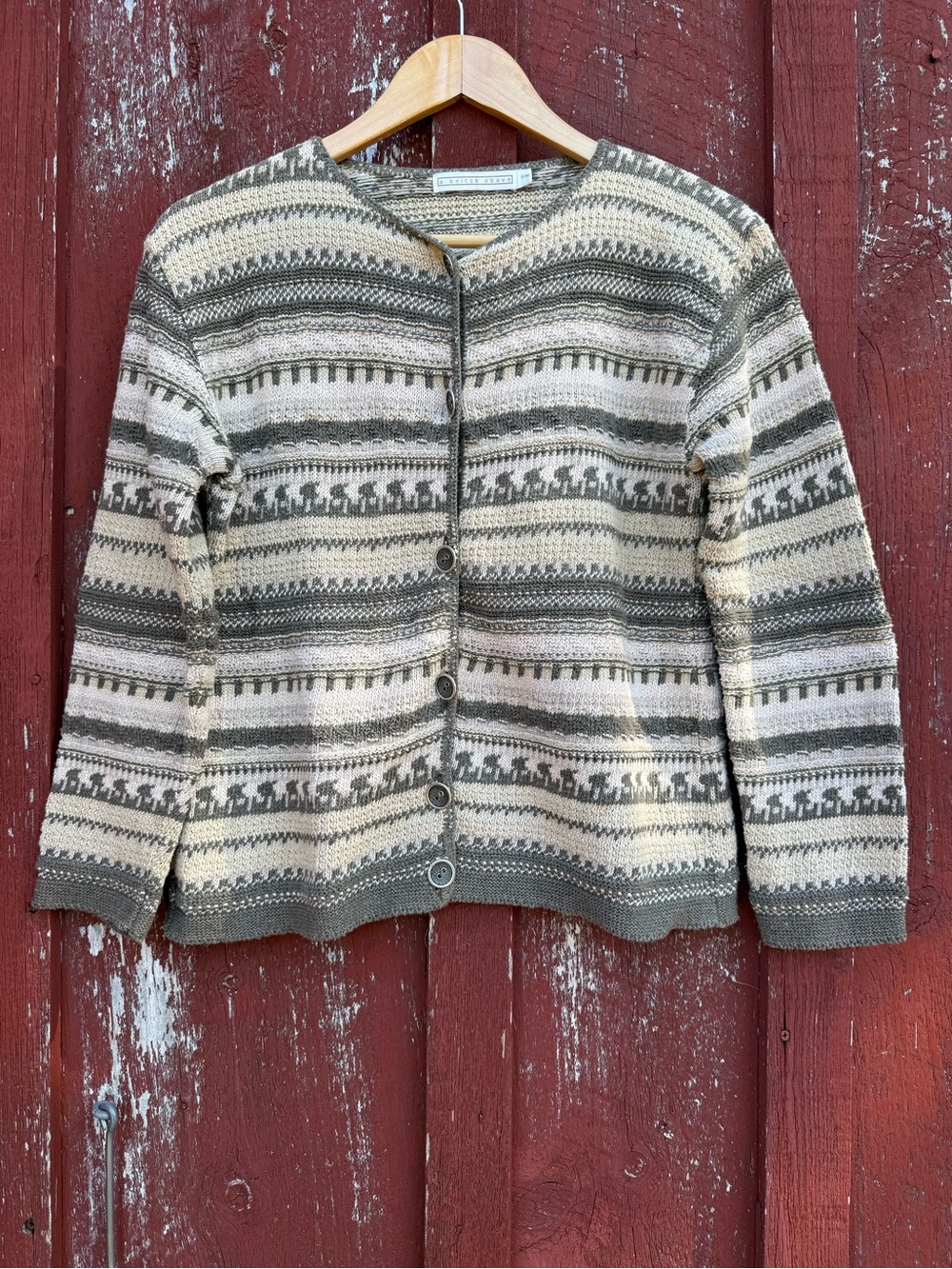 A Knitch Above Womens  Button Up Cotton Acrylic Sweater Made In USA  Sz M